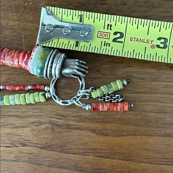 Artisan Coral Spiny Oyster 925 Silver Necklace
